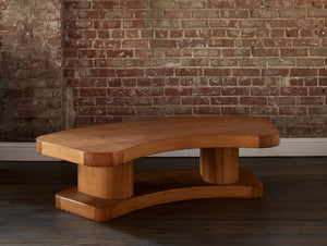 Curved Oak Table in the Style of Royére