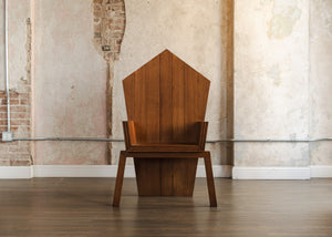 Brutalist Style Wood Armchair