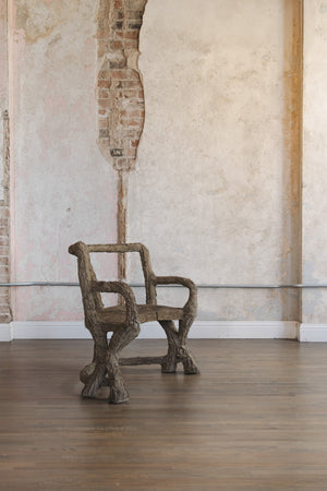 Cast Stone Faux Bois Chair