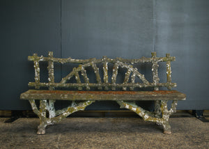 Cast Stone Faux Bois Bench