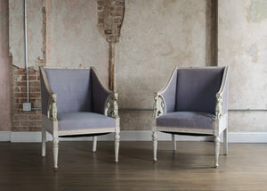 Pair of Ephraim Stahl Gustavian Griffin Chairs