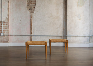 Pair of Paolo Buffa Rush Stools