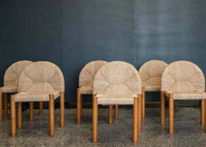 Set of Italian Rush Dining Chairs