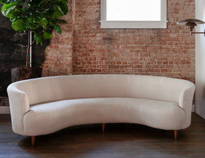 Exceptional Vintage Italian Curved Sofa