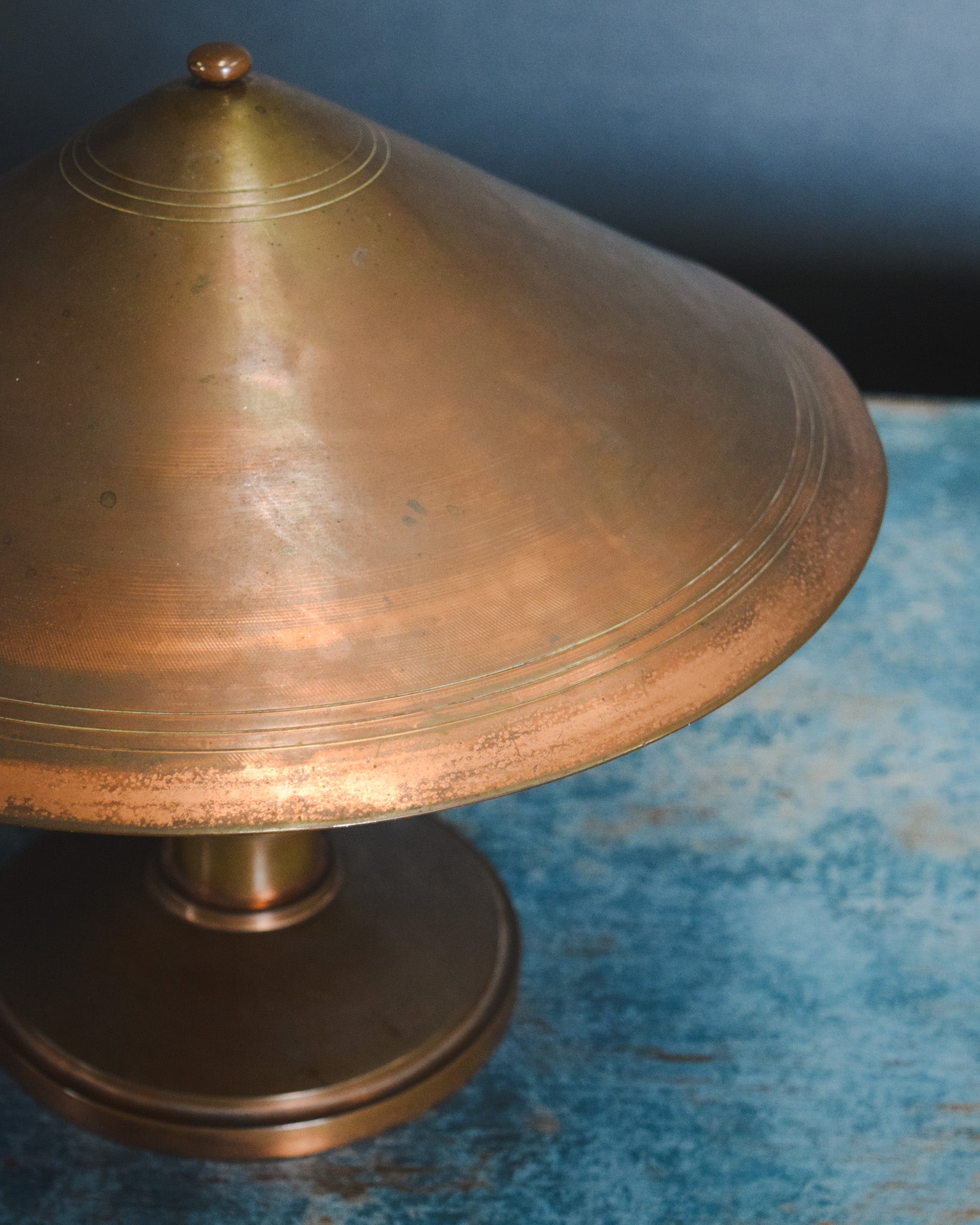 Vintage Copper Table Lamp by Edmund Etling