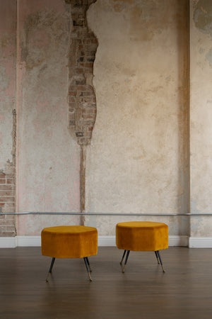 Pair of Hexagonal Mid Century Stools