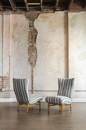Pair of Sculptural Swedish Lounge Chairs