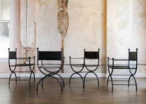 Set of French Leather Chairs in the Style of Maison Jansen