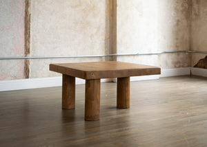 Vintage Oak Coffee Table in the Style of Pierre Chapo