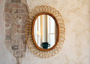Vintage Rattan Mirror