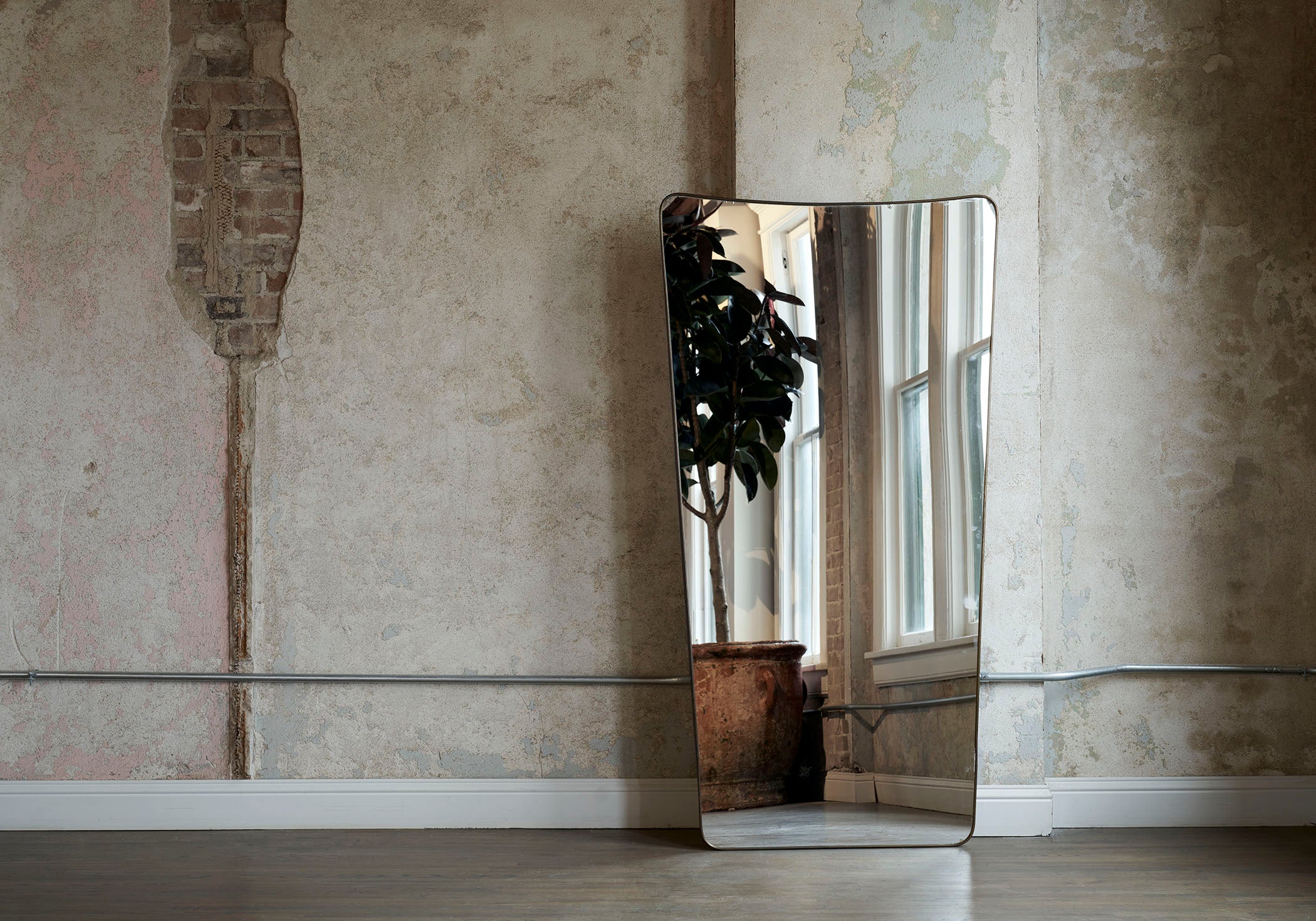 Brass Mirror in the Style of Gio Ponti